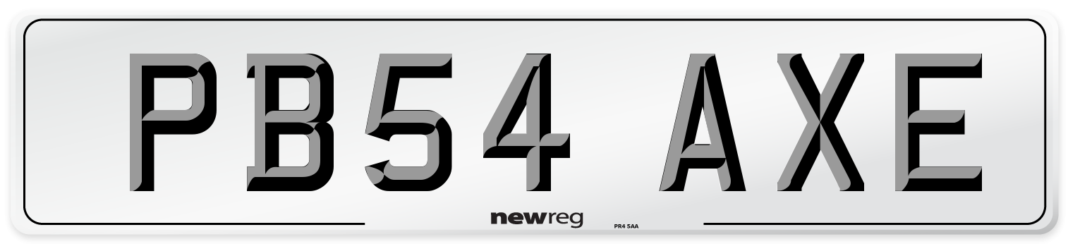 PB54 AXE Number Plate from New Reg